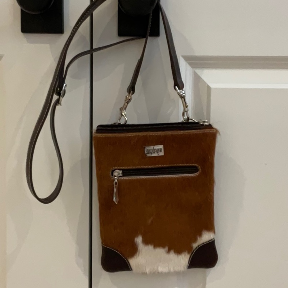 SNAPDRAGON Designs cow hide crossover bag